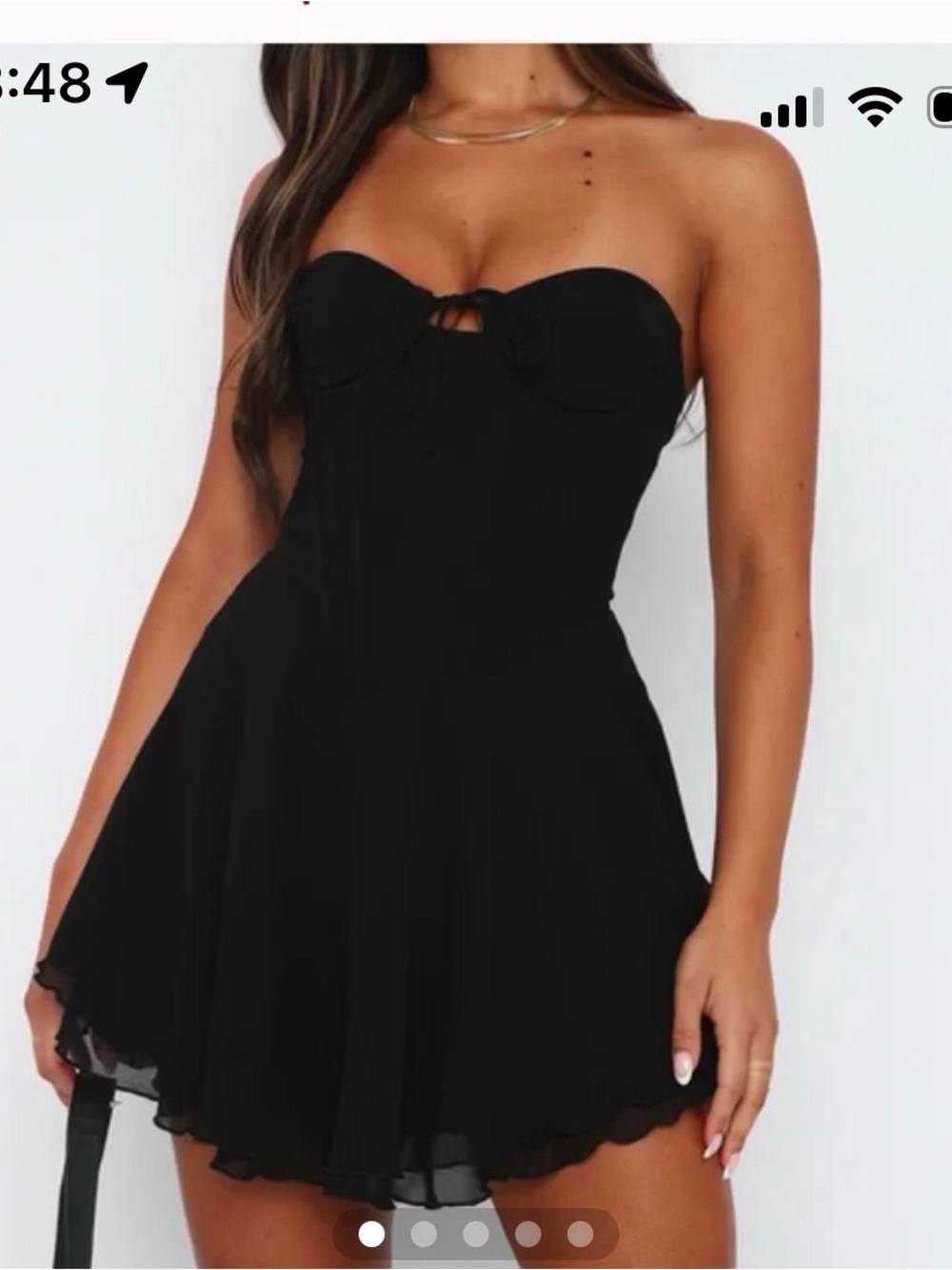 White Fox Boutique Black Strapless Sweetheart Mini Dress